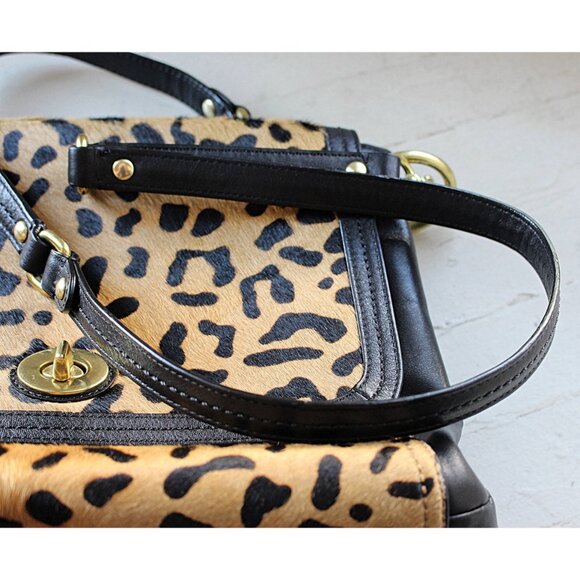 Coach - Park Ocelot (Leopard) Haircalf - Pony Leather Flap Satchel, Convertible - Picture 15 of 15